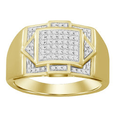 MEN'S RING 0.20CT ROUND DIAMOND 10K YELLOW GOLD