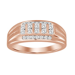 MEN'S BAND 0.50CT ROUND DIAMOND 10K ROSE GOLD