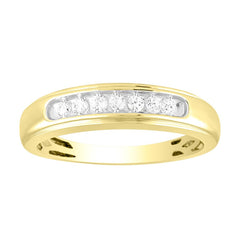 MEN'S BAND 0.25CT ROUND DIAMOND 14K YELLOW GOLD (SI QUALITY)