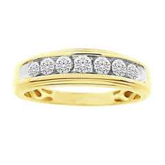 MEN'S BAND 0.50CT ROUND DIAMOND 14K YELLOW GOLD (SI QUALITY)