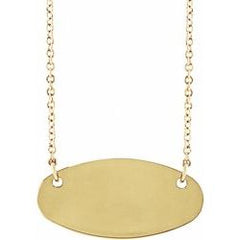 14kt Personalized Oval Pendant with Chain