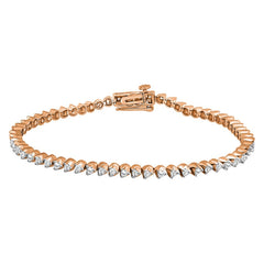 LADIES BRACELET 1.00CT ROUND DIAMOND 10K ROSE GOLD