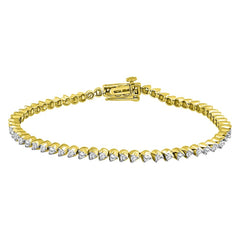 LADIES BRACELET 1.25CT ROUND DIAMOND 10K YELLOW GOLD