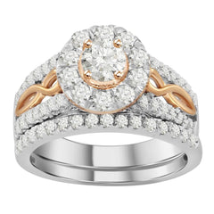 BRIDAL RING 1.25CT ROUND DIAMOND 14K WHITE/ROSE GOLD