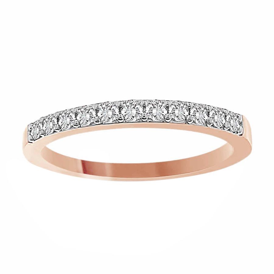 LADIES BAND 0.25CT ROUND DIAMOND 14K ROSE GOLD