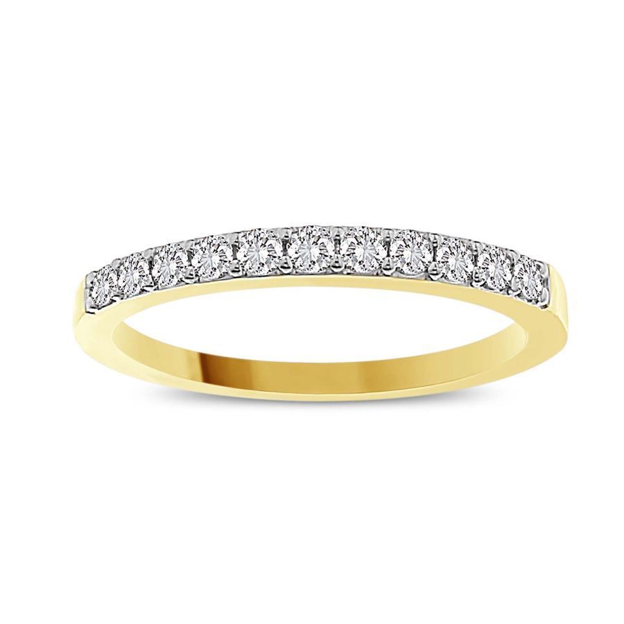 LADIES BAND 0.25CT ROUND DIAMOND 14K YELLOW GOLD