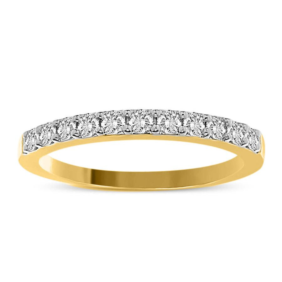 LADIES BAND 0.35CT ROUND DIAMOND 14K YELLOW GOLD