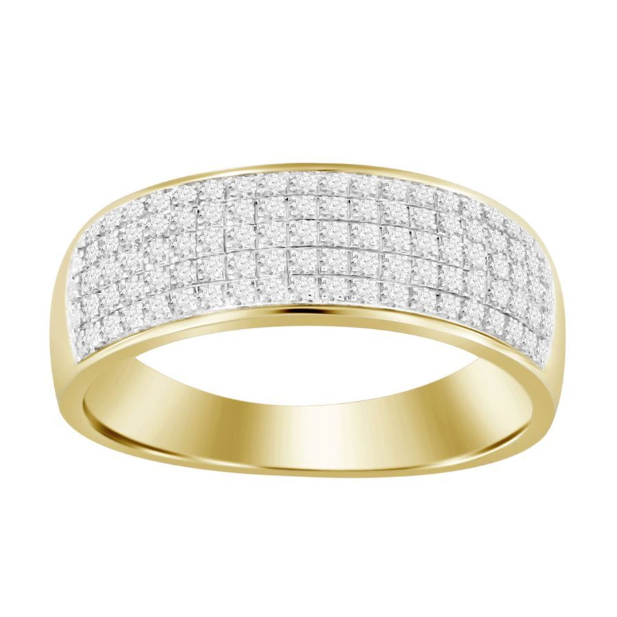 MEN'S RING 0.35CT ROUND DIAMOND 10K YELLOW GOLD