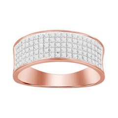 MEN'S BAND 0.35CT ROUND DIAMOND 10K ROSE GOLD