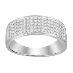 MEN'S BAND 0.35CT ROUND DIAMOND 10K WHITE GOLD