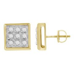 MEN'S YUVA EARRINGS 0.05CT ROUND DIAMOND 10K YELLOW GOLD