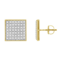 MEN'S YUVA EARRINGS 0.35CT ROUND DIAMOND 10K YELLOW GOLD