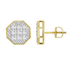 MEN'S EARRING 0.05CT ROUND DIAMOND 10K YELLOW GOLD