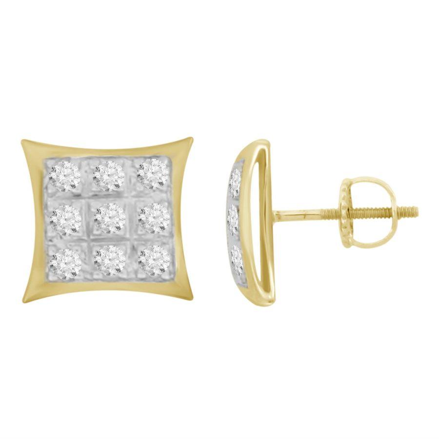 LADIES YUVA EARRINGS 0.05CT ROUND DIAMOND 10K YELLOW GOLD