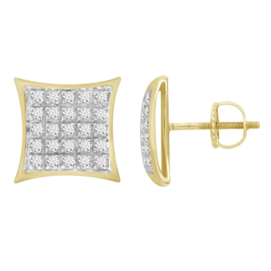 LADIES YUVA EARRINGS 0.15CT ROUND DIAMOND 10K YELLOW GOLD