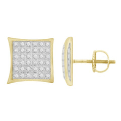 MEN'S YUVA EARRINGS 0.25CT ROUND DIAMOND 10K YELLOW GOLD