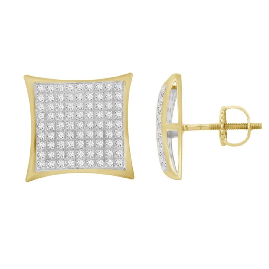 LADIES YUVA EARRINGS 0.50CT ROUND DIAMOND 10K YELLOW GOLD