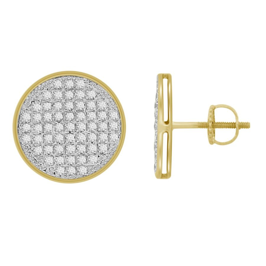 MEN'S YUVA EARRINGS 0.33CT ROUND DIAMOND 10K YELLOW GOLD