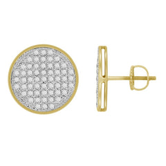 MEN'S YUVA EARRINGS 0.33CT ROUND DIAMOND 10K YELLOW GOLD