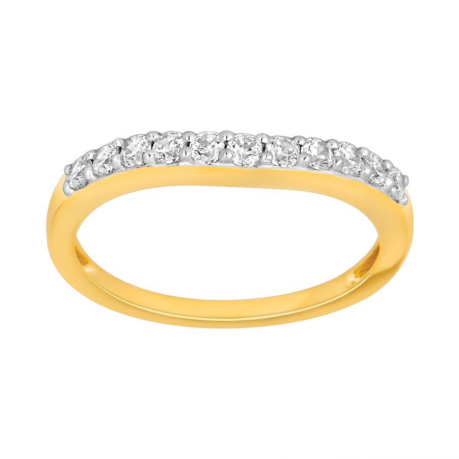 LADIES BAND 0.45CT ROUND DIAMOND 14K YELLOW GOLD