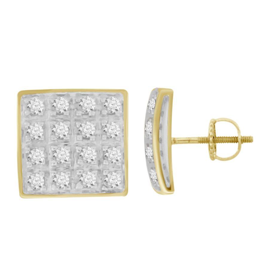 LADIES YUVA EARRINGS 0.10CT ROUND DIAMOND 10K YELLOW GOLD