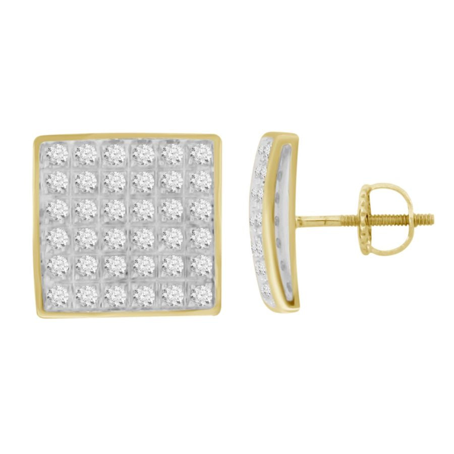 LADIES YUVA EARRINGS 0.25CT ROUND DIAMOND 10K YELLOW GOLD