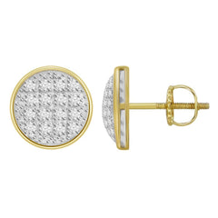 MEN'S YUVA EARRINGS 0.10CT ROUND DIAMOND 10K YELLOW GOLD