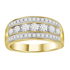 LADIES BAND 1.00CT ROUND DIAMOND 14K YELLOW GOLD (SI QUALITY)