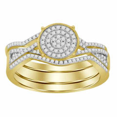 BRIDAL SET 0.35CT ROUND DIAMOND 10K YELLOW GOLD