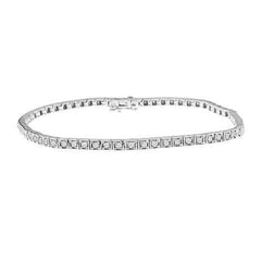 LADIES BRACELET 1.00CT ROUND DIAMOND 14K WHITE GOLD