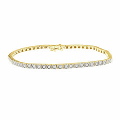 LADIES BRACELET 1.00CT ROUND DIAMOND 10K YELLOW GOLD