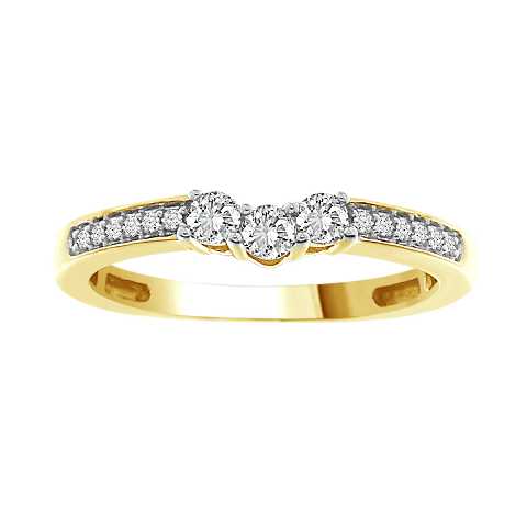 LADIES BAND 0.25CT ROUND DIAMOND 14K YELLOW GOLD