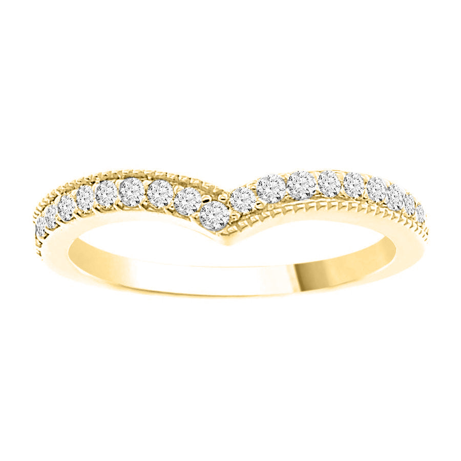 LADIES BAND 0.25CT ROUND DIAMOND 14K YELLOW GOLD