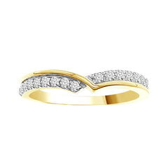 LADIES BAND 0.25CT ROUND DIAMOND 14K YELLOW GOLD