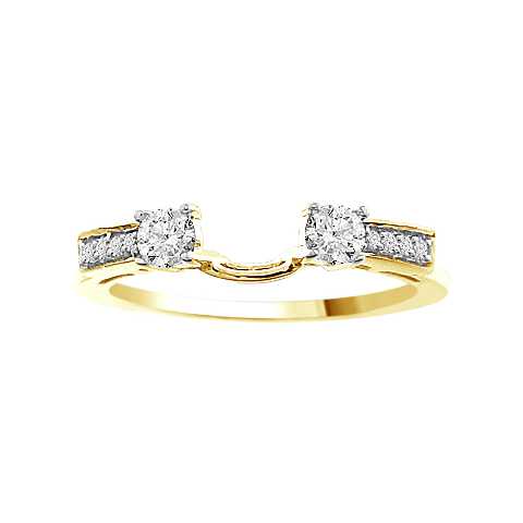 LADIES WRAP RING 0.25CT ROUND DIAMOND 14K YELLOW GOLD