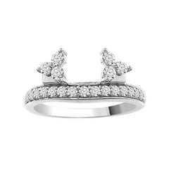 LADIES WRAP RING 0.50CT ROUND DIAMOND 14K WHITE GOLD