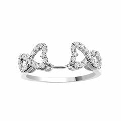 LADIES WRAP RING 0.25CT ROUND DIAMOND 14K WHITE GOLD