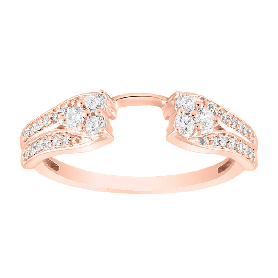 LADIES WRAP RING 0.25CT ROUND DIAMOND 14K ROSE GOLD