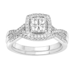 LADIES BAND ONLY 0.07CT ROUND DIAMOND 10K WHITE GOLD