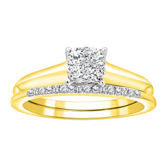 LADIES BRIDAL SET 0.33CT ROUND DIAMOND 10K YELLOW GOLD