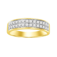 MEN'S BAND 0.65CT ROUND DIAMOND 10K YELLOW GOLD