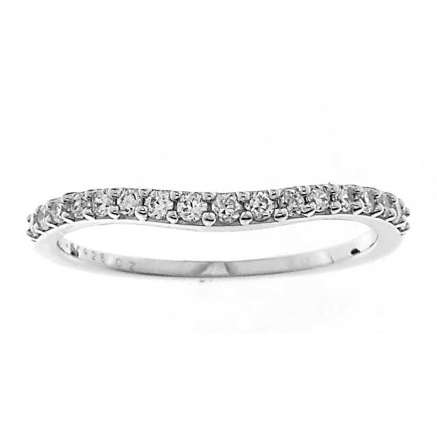 LADIES BAND 0.25CT ROUND DIAMOND 14K WHITE GOLD