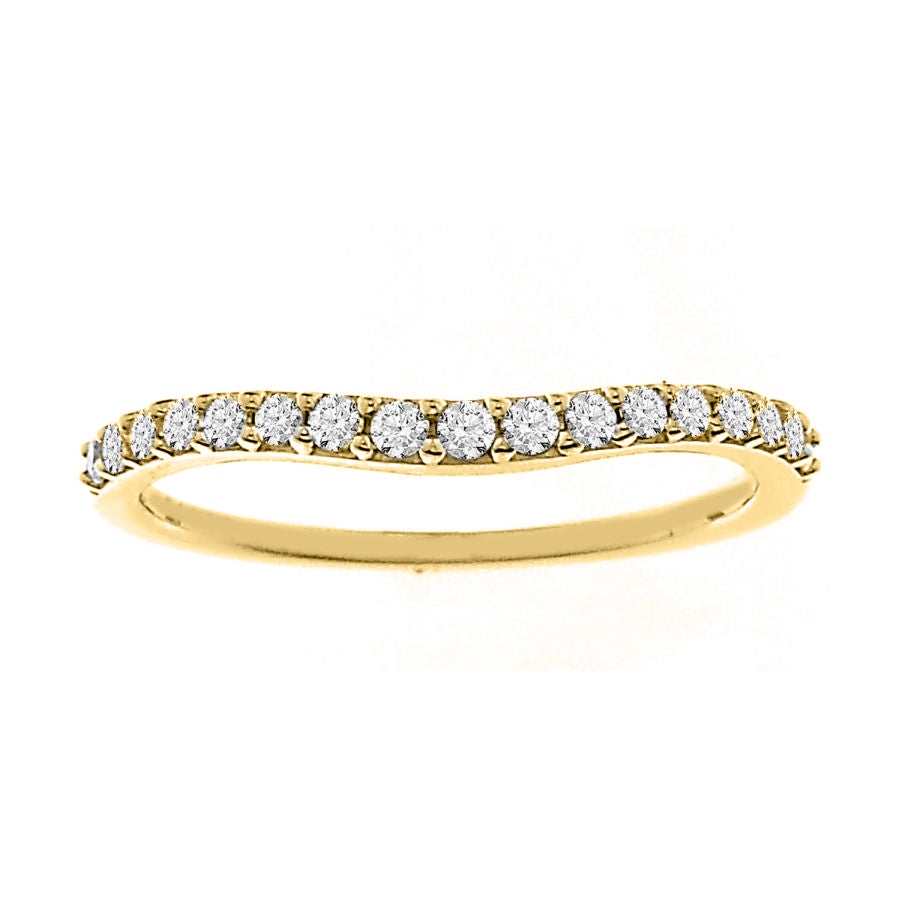 LADIES BAND 0.25CT ROUND DIAMOND 14K YELLOW GOLD