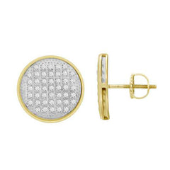 MEN'S YUVA EARRINGS 0.25CT ROUND DIAMOND 10K YELLOW GOLD