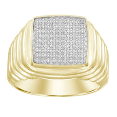 MEN'S RING 0.25CT ROUND DIAMOND 10K YELLOW GOLD