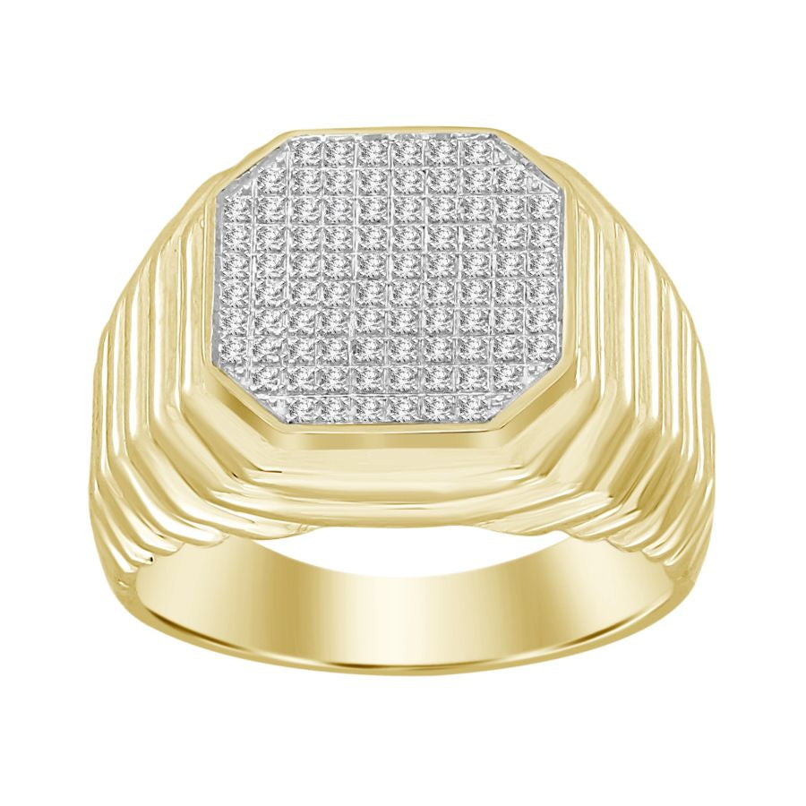 MEN'S RING 0.25CT ROUND DIAMOND 10K YELLOW GOLD