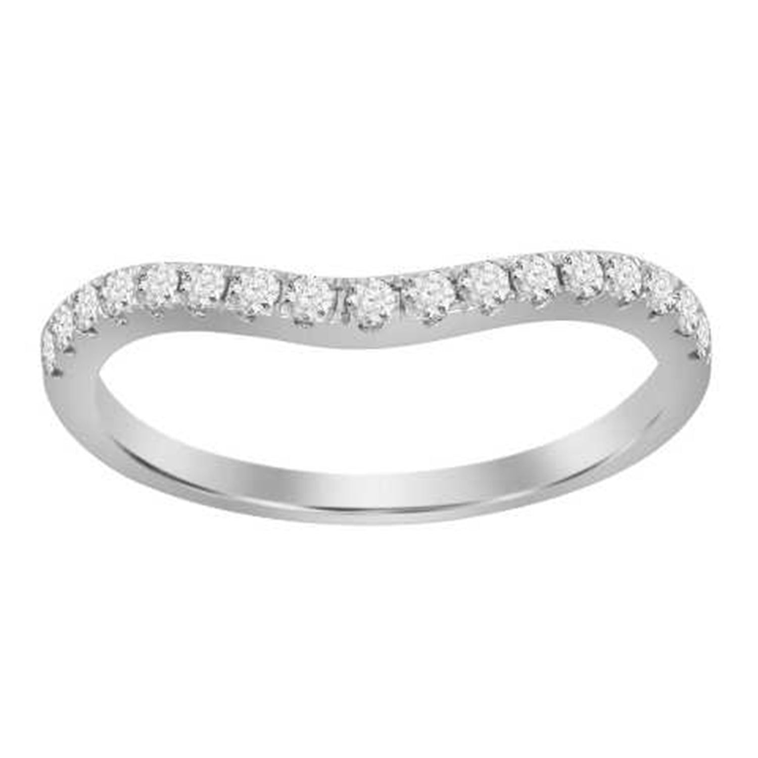 LADIES BAND 0.30CT ROUND DIAMOND 18K WHITE GOLD