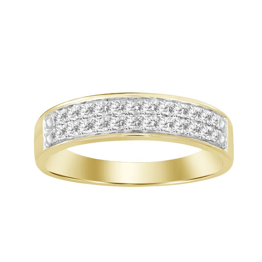 LADIES BAND 0.25CT ROUND DIAMOND 10K YELLOW GOLD