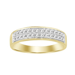 LADIES BAND 0.25CT ROUND DIAMOND 10K YELLOW GOLD