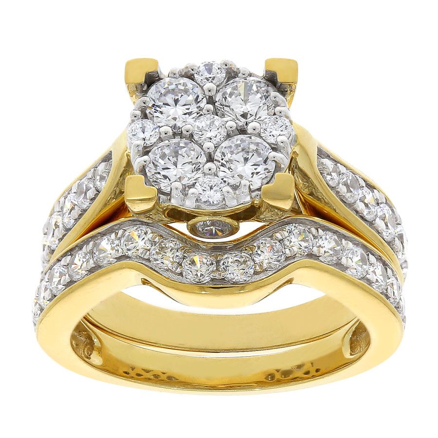 LADIES BRIDAL RING 2.00CT ROUND DIAMOND 14K YELLOW GOLD